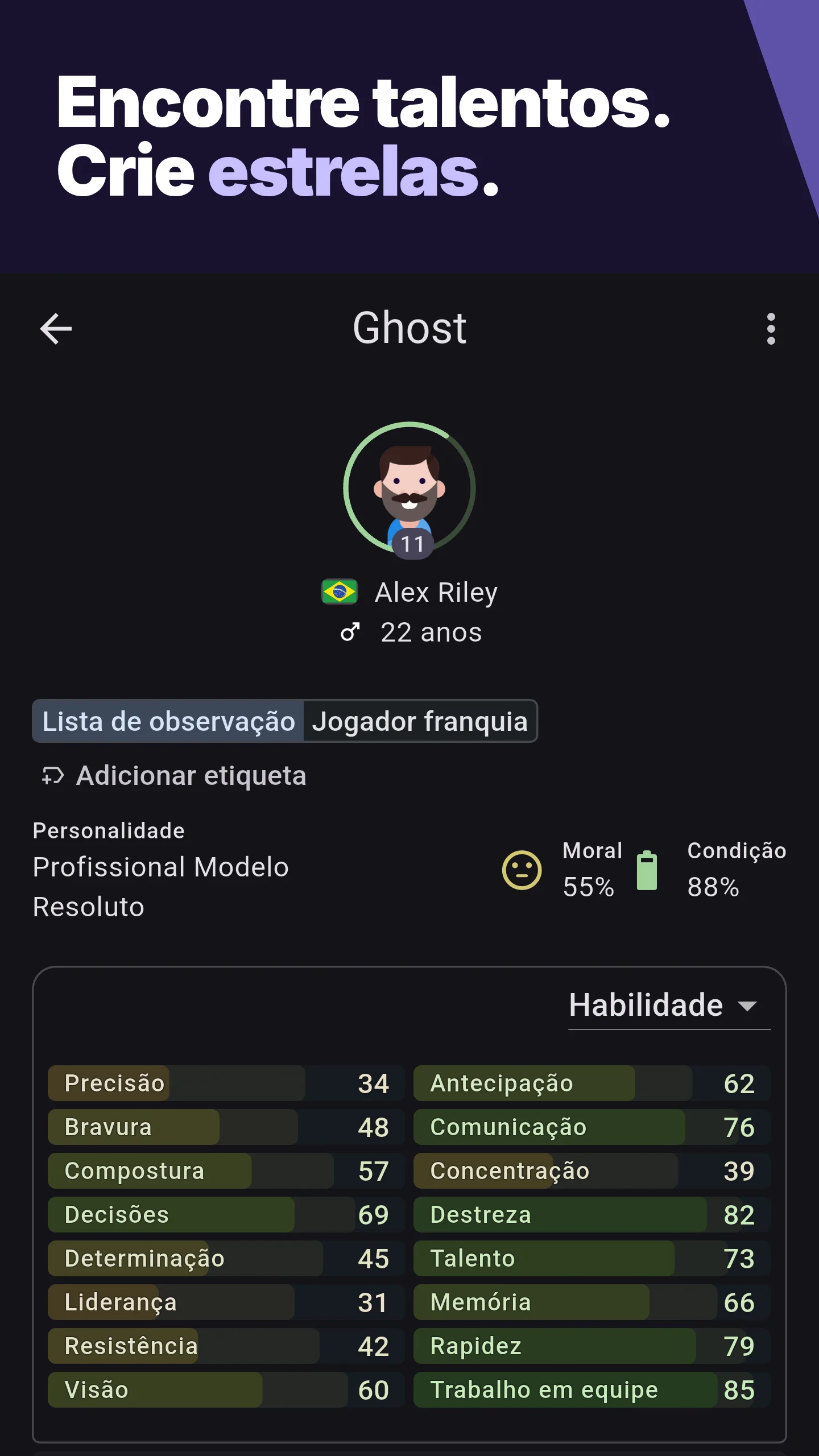 Encontre talentos. Crie estrelas.