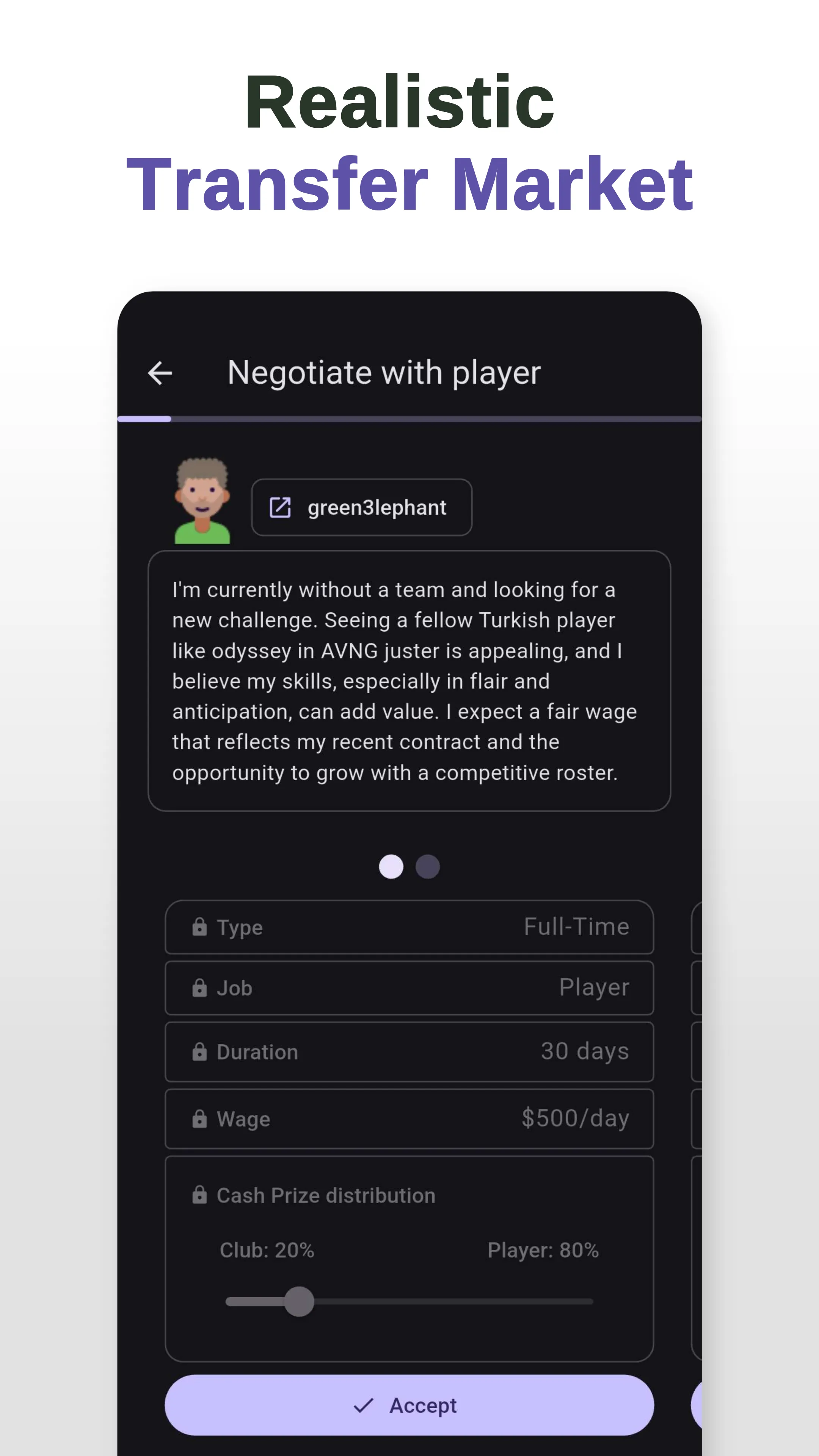 Realistic Transfer Market