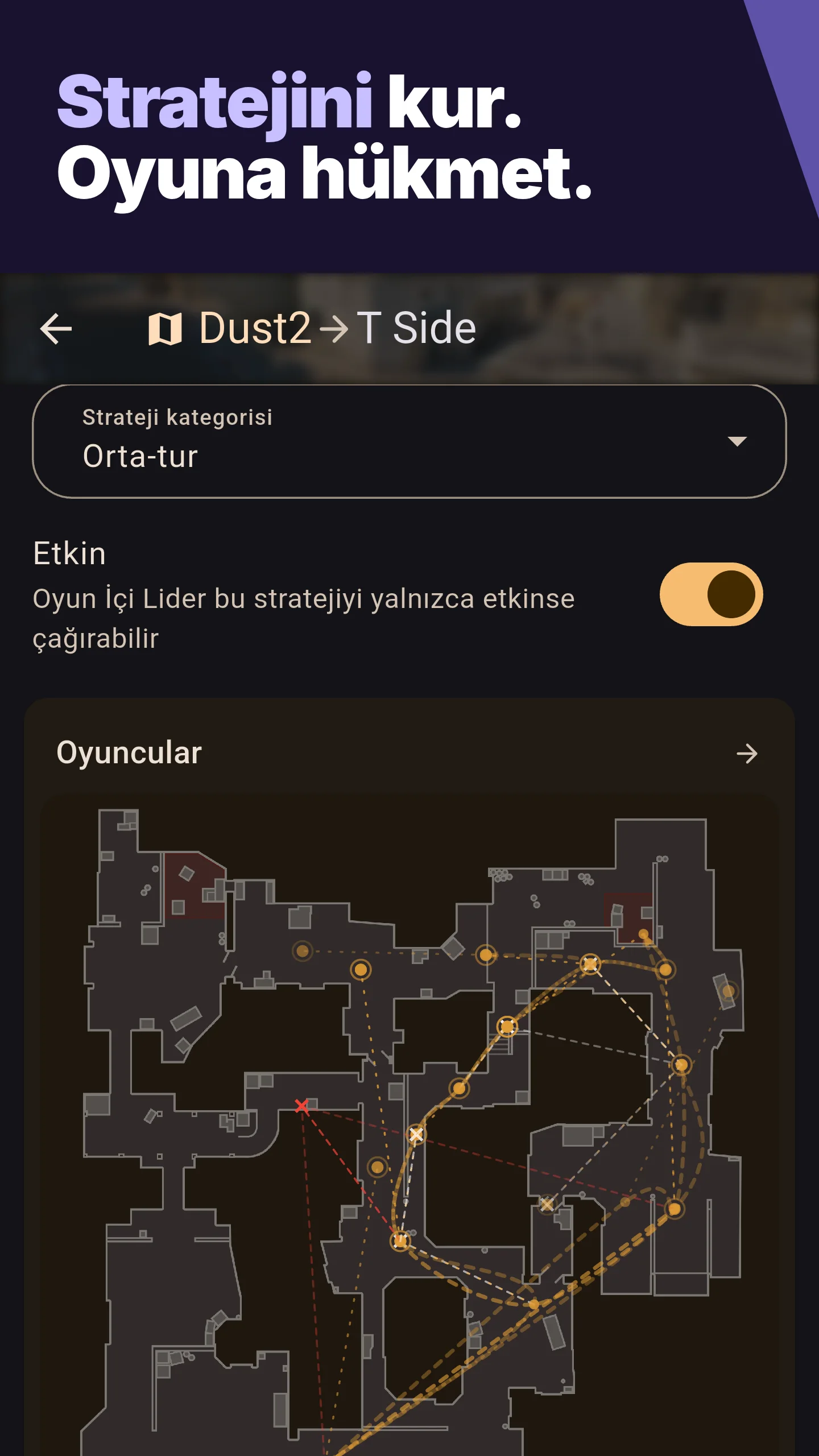 Stratejini kur. Oyuna hükmet.