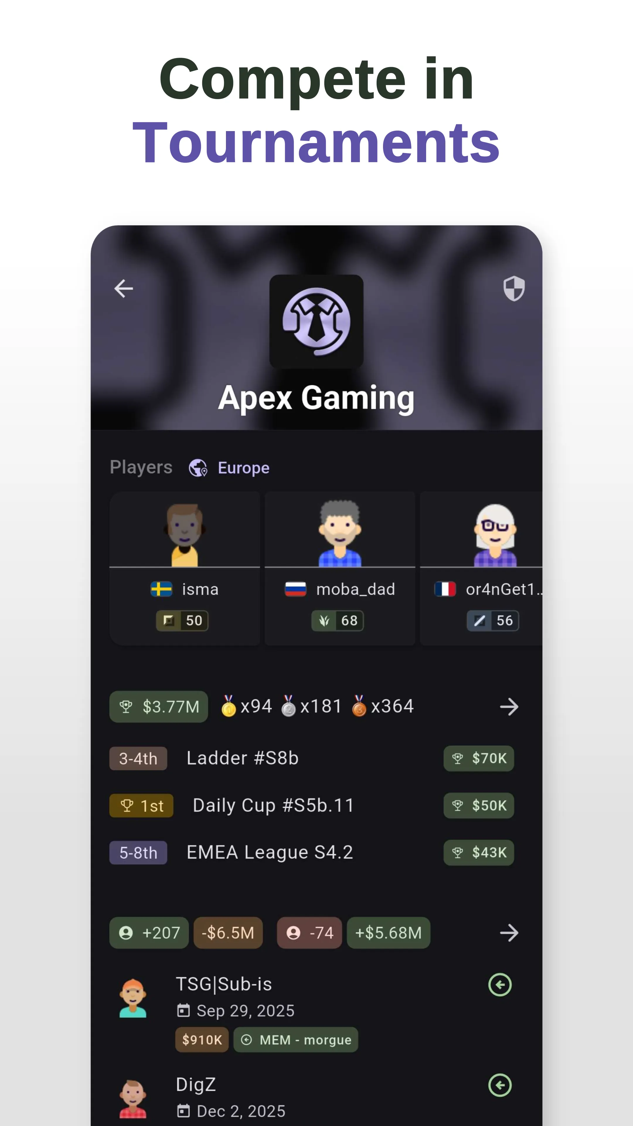 Compete in Tournaments