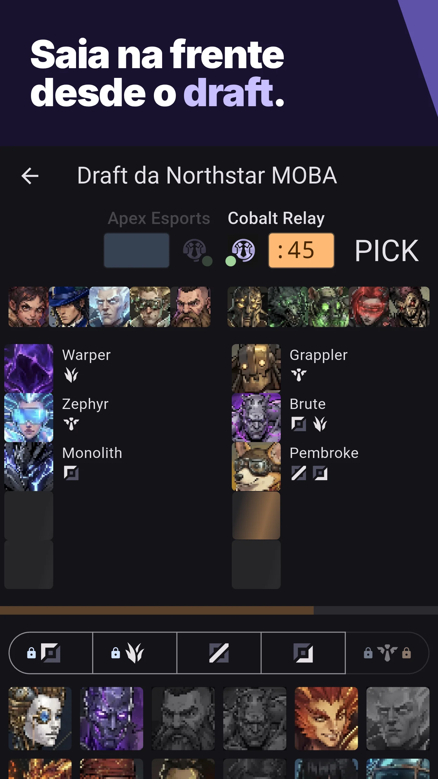Saia na frente desde o draft.